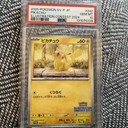 2025 POKEMON JAPANESE SV-P PROMO 242 PIKACHU ILLUSTRATION CONTEST 2024 PSA 10 - Image 1
