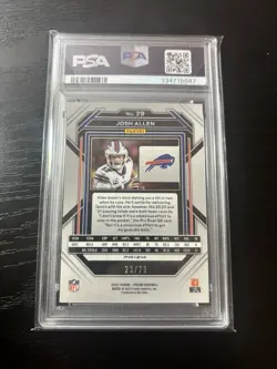 2022 Panini Prizm #29 Josh Allen No Huddle Blue #/79 Buffalo Bills MVP - Image 2