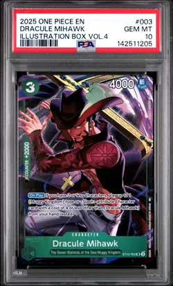 One Piece - Illustration Box Vol. 4 - Dracule Mihawk ST12-003 - Alt Art - PSA 10 - Image 1