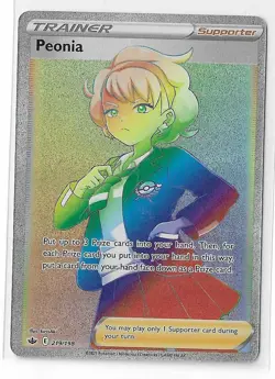 Peonia 219/198 2021 Chilling Reign Pokemon Card Full Art Trainer Secret Rare- NM - Image 1