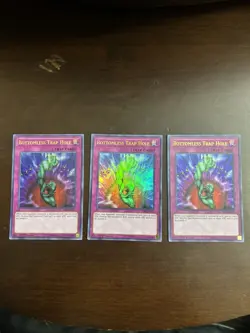 Yu-Gi-Oh Bottomless Trap Hole BLRR-EN101 Ultra Rare 1st Edition LP (x3) - Image 1