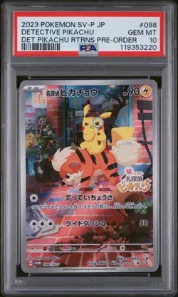 Detective Pikachu 098/SV-P Promo JAPANESE Pokemon Card PSA 10 - Image 1