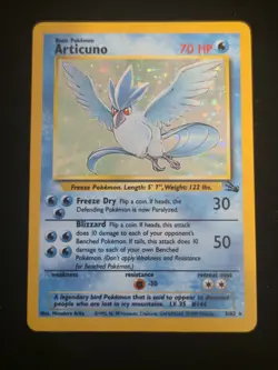 Articuno 2/62 Fossil Holo Unlimited Pokemon Card - NM - Image 1