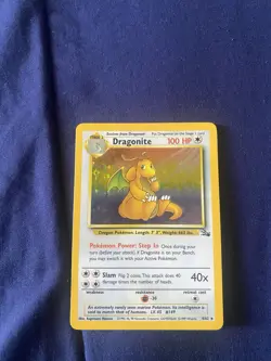 Pokemon TCG Dragonite Fossil Holo Unlimited Rare Card 4/62 - Image 1