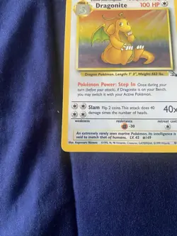 Pokemon TCG Dragonite Fossil Holo Unlimited Rare Card 4/62 - Image 5