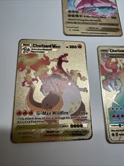 Charizard VMAX Gold Metal Pokemon Display Card 074/073, 143/203, 143/293 Fan Art - Image 2