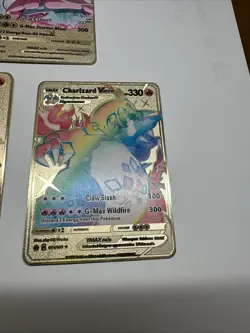 Charizard VMAX Gold Metal Pokemon Display Card 074/073, 143/203, 143/293 Fan Art - Image 3