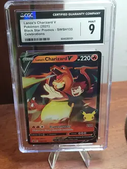 CGC 9 Lance's Charizard V SWSH133 Celebrations Black Star Promo Pokemon Card - Image 1