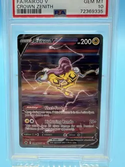 2023 POKEMON SWORD & SHIELD CROWN ZENITH #GG41 FULL ART/RAIKOU V PSA 10 - Image 4