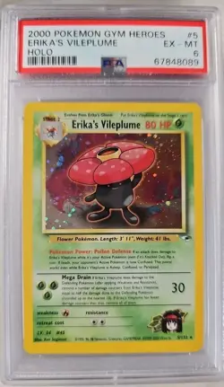 2000 POKEMON GYM HEROES #5/132 ERIKA'S VILEPLUME HOLO RARE PSA 6 - Image 1