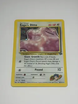 Vintage Pokemon Card TCG Koga's Ditto Gym Challenge 10/132 Unlimited Holo Rare - Image 1