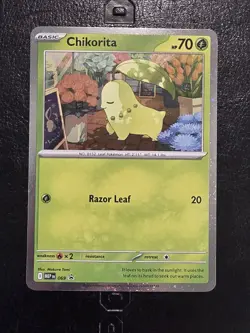 Pokemon TCG Chikorita 069 Mega Evolution Black Star Promo BSP Cosmos Holo NM - Image 1
