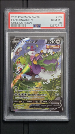 Pokemon - Tornadus V Alt Art 185 **GEM MINT PSA 10** Chilling Reign - Image 1