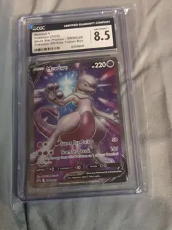 Pokemon Mewtwo V SWSH229 Pokemon GO Elite Trainer Box Foil Promo CGC 8.5 - Image 1