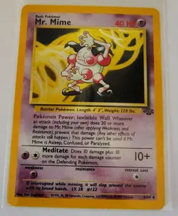 Pokemon TCG Mr. Mime Jungle 6/64 Holo Rare Unlimited 1999 Wizards of the Coast - Image 1