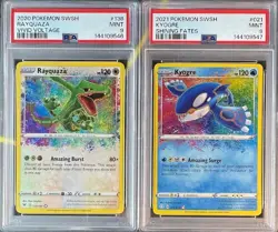 SEQUENTIAL PSA 9 RAYQUAZA 138 VIVID VOLTAGE KYOGRE 021 SHINING FATES POKEMON - Image 1