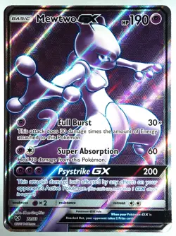 Pokemon Mewtwo GX TCG Full Art Ultra Rare Holo Card 72/73 Shining Legends - Image 1