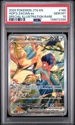 2025 POKEMON JTG EN-JOURNEY TOGETHER #186 HOP'S ZACIAN EX PSA 10 - Image 1