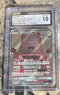 ⭐ CGC 10 GEM MINT ⭐ Pokemon Stakataka GX 159/168 Celestial Storm Full Art Holo - Image 1