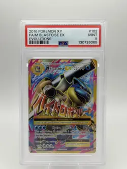Pokemon M Blastoise EX Evolutions Full Art Holo #102/108 PSA 9 English 2016 - Image 1