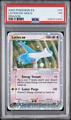 PSA 1 2003 Pokemon EX Dragon Latios EX Holo Foil Rare 94/97 - Image 1