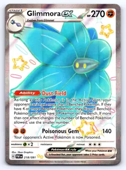 Glimmora ex 218/091 Shiny Ultra Rare Paldean Fates Pokemon Near Mint - Image 1