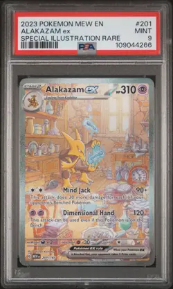 2023 POKEMON MEW EN-151 SPECIAL ILLUSTRATION RARE #201 ALAKAZAM EX PSA 9 - Image 1
