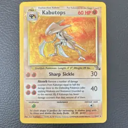 Pokemon TCG Kabutops Fossil 9/62 Holo Rare 60 HP English 1999 WOTC Unlimited - Image 1