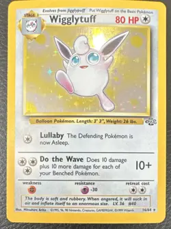 Pokemon TCG Wigglytuff Jungle 16/64 Holo Rare 80 HP English 1999 WOTC Unlimited - Image 1