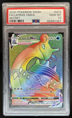 2020 Pokemon SWSH Lapras #203/202 PSA 10 GEM MINT - Image 1