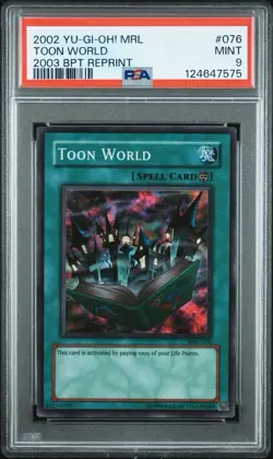 2003 Yu-Gi-Oh! Toon World Magic Ruler MRL Unlimited Super Rare PSA 9 BPT LABEL - Image 1