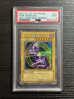YuGiOh! Dark Magician DDS-002 Prismatic Secret Rare Dark Duel Stories PSA 9 Mint - Image 1
