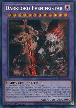 2 Yugioh Burst Protocol Darklord Eveningstar Secret Rare 1st Edition BPRP-EN036 - Image 1