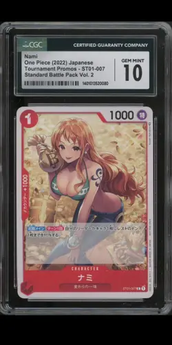 One Piece Nami Tournament Promo Japanese ST01-007 CGC 10 Gem Mint - Image 1