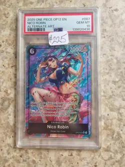 2025 One Piece Nico Robin Alternate Art Foil OP12-087 PSA 10 - Image 1