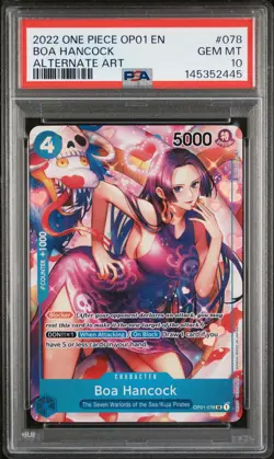 2022 ONE PIECE OP01-ROMANCE DAWN 078 BOA HANCOCK ALT ART PSA 10 - Image 1