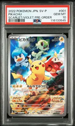 PSA10 Pikachu 001/SV-P Scarlet/Violet Pre-Order 2022 Pokemon Card Japan JP F/S - Image 1