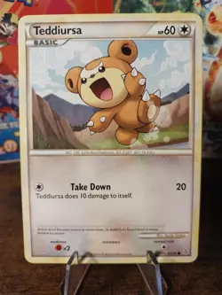 Pokemon - HGSS Unleashed - Teddiursa 65/95 Non Holo MP/LP Card - Image 1