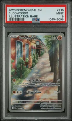 PSA 9 Mint Sudowoodo 219/193 Illustration Rare Paldea Evolved 2023 Pokemon Card - Image 1
