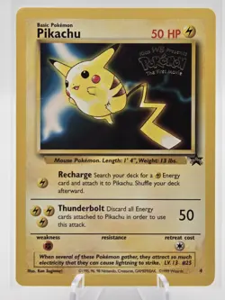 1999 Pokemon Pikachu Black Star Promo Card #4 WB Movie Promo, WOTC - Image 1