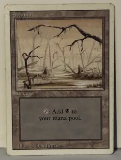 Swamp (B) Fourth Edition MTG Magic The Gathering MP Mod Play Fast Shipping - Image 1