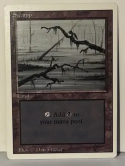 Swamp (C Dark) 4th Edition MTG Magic The Gathering LP Light Play Fast Shipping - Image 1