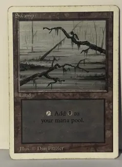 Swamp (C Dark) 4th Edition MTG Magic The Gathering MP Mod Play Fast Shipping - Image 1