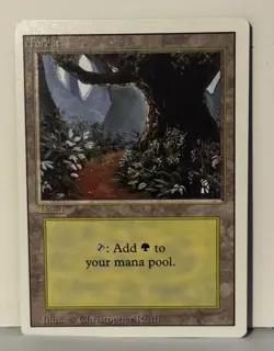 Forest (B) Fourth Edition MTG Magic The Gathering LP Light Play Fast Shipping - Image 1