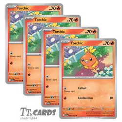 Torchic 040/182 x4 Playset 4x - Pokemon SV Destined Rivals DRI - 4 Card Set - Image 1