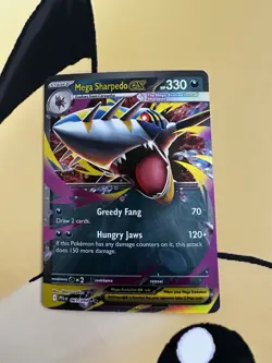 Mega Sharpedo ex 061/094 Me02: Phantasmal Flames Holo Pokemon Card Ultra Rare NM - Image 1