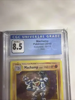 Pokemon TCG XY Evolutions Machamp Holo Rare Card 59/108 Graded CGC 8.5 - Image 3