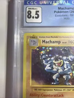 Pokemon TCG XY Evolutions Machamp Holo Rare Card 59/108 Graded CGC 8.5 - Image 5