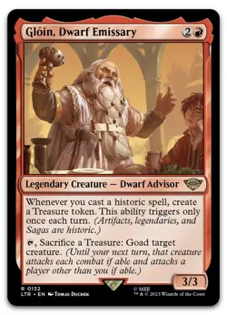 Gloin, Dwarf Emissary #132 (NM) Lord of the Rings LTR Magic MTG - Image 1