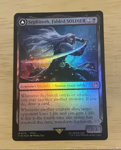 NM/M Sephiroth, Double Sided FOIL Fabled SOLDIER Final Fantasy MTG Magic - Image 1